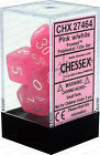 7 Pink w/White Frosted Polyhedral Dice Set - CHX27464