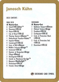 1997 Janosch Kuhn Decklist Card [World Championship Decks]