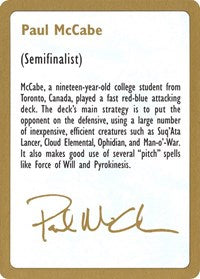 1997 Paul McCabe Biography Card [World Championship Decks]