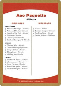 2004 Aeo Paquette Decklist Card [World Championship Decks]