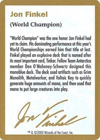 2000 Jon Finkel Biography Card [World Championship Decks]