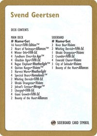 1997 Svend Geertsen Decklist Card [World Championship Decks]