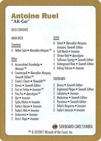 2001 Antoine Ruel Decklist Card [World Championship Decks]