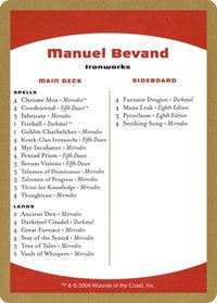 2004 Manuel Bevand Decklist Card [World Championship Decks]
