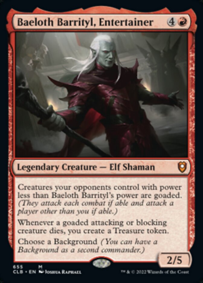 Baeloth Barrityl, Entertainer (Extended Art) [Commander Legends: Battle for Baldur's Gate]