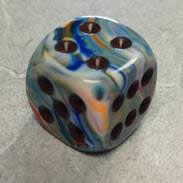 36 Vibrant w/brown Festive 12mm D6 Dice - CHX27841