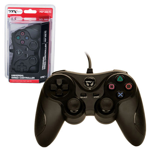 PS3/PC Black USB Wired Controller