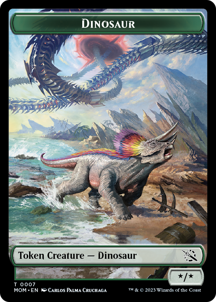 Soldier // Dinosaur Double-Sided Token [March of the Machine Tokens]