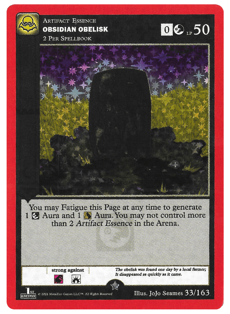 Obsidian Obelisk [Cryptid Nation: Nightfall First Edition]