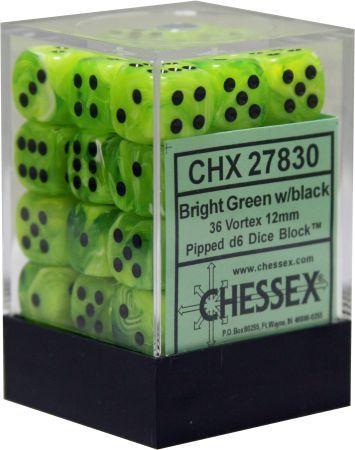 36 Bright Green w/black Vortex Dice Block - CHX27830