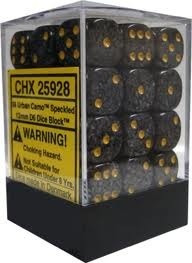 36 Urban Camo Speckled 12mm D6 Dice Block - CHX25928