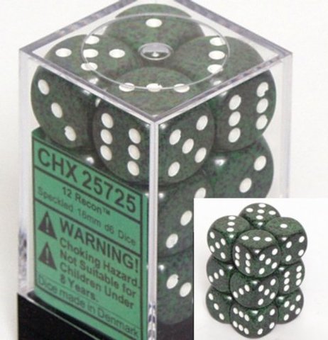 12 Recon Speckled 16mm D6 Dice Block - CHX25725